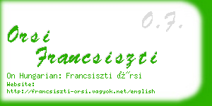 orsi francsiszti business card